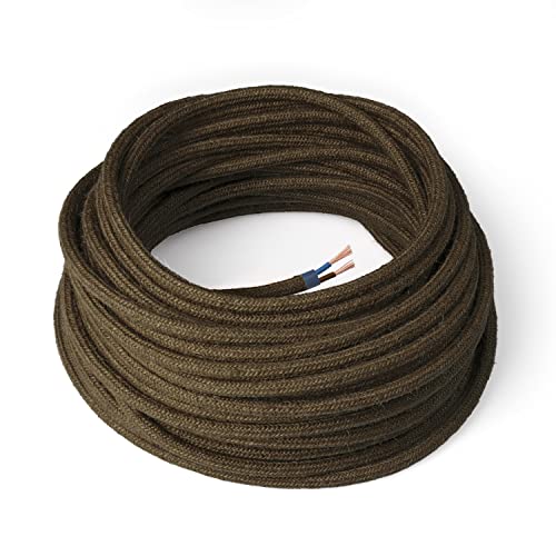 Amarcords - Textilkabel für Lampen KHAKI, rund, Jute, 1 Meter, mit 2 Leiter 2x0,75 - Stoffkabel mit farbigem vintage Stoff überzogen für Kronleuchter, Wandlampen und Lampenschirme Amarcords - Textilkabel für Lampen KHAKI, rund, Jute, 1 Meter, mit 2 Leiter 2x0,75 - Stoffkabel mit farbigem vintage Stoff überzogen für Kronleuchter, Wandlampen und Lampenschirme von AMARCORDS