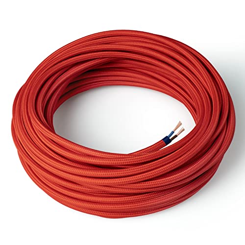 Amarcords - Textilkabel für Lampen KORALLE, rund, Seide, 10 Meter, mit 2 Leiter 2x0,75 - Stoffkabel mit farbigem vintage Stoff überzogen für Kronleuchter, Wandlampen und Lampenschirme Amarcords - Textilkabel für Lampen KORALLE, rund, Seide, 10 Meter, mit 2 Leiter 2x0,75 - Stoffkabel mit farbigem vintage Stoff überzogen für Kronleuchter, Wandlampen und Lampenschirme von AMARCORDS