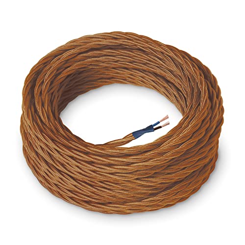 Amarcords - Textilkabel für Lampen WHISKY, geflochten, Seide, 10 Meter, mit 2 Leiter 2x0,75 - Stoffkabel mit farbigem vintage Stoff überzogen für Kronleuchter, Wandlampen und Lampenschirme Amarcords - Textilkabel für Lampen WHISKY, geflochten, Seide, 10 Meter, mit 2 Leiter 2x0,75 - Stoffkabel mit farbigem vintage Stoff überzogen für Kronleuchter, Wandlampen und Lampenschirme von AMARCORDS