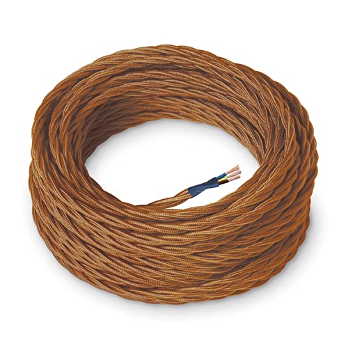 Amarcords - Textilkabel für Lampen WHISKY, geflochten, Seide, 10 Meter, mit Erdung 3x0,75 - Stoffkabel mit farbigem vintage Stoff überzogen für Kronleuchter, Wandlampen und Lampenschirme Amarcords - Textilkabel für Lampen WHISKY, geflochten, Seide, 10 Meter, mit Erdung 3x0,75 - Stoffkabel mit farbigem vintage Stoff überzogen für Kronleuchter, Wandlampen und Lampenschirme von AMARCORDS