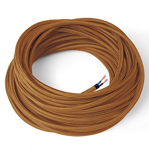 Amarcords - Textilkabel für Lampen WHISKY, rund, Seide, 3 Meter, mit 2 Leiter 2x0,75 - Stoffkabel mit farbigem vintage Stoff überzogen für Kronleuchter, Wandlampen und Lampenschirme Amarcords - Textilkabel für Lampen WHISKY, rund, Seide, 3 Meter, mit 2 Leiter 2x0,75 - Stoffkabel mit farbigem vintage Stoff überzogen für Kronleuchter, Wandlampen und Lampenschirme von AMARCORDS