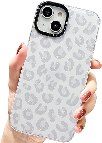 AMART Leopard Hülle für iPhone 13/iPhone 14,Durchsichtig HandyHülle mit Grau Weiß Leoparden Muster Hülle Frauen Mädchen Süß Weich TPU Stoßfeste Schutzhülle für iPhone 13/iPhone 14 (6,1") von AMART