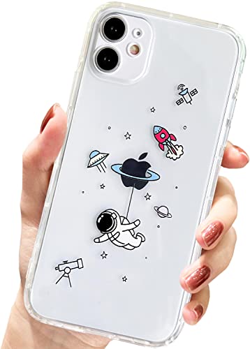 AMART für iPhone 11 Hülle,Durchsichtig HandyHülle mit Astronaut Planet Stern Muster Hülle Transparent Klar Ultra Dünn Weich Silikon Stoßfeste mit Motiv Schutzhülle für iPhone 11(Flying Astronaut) von AMART