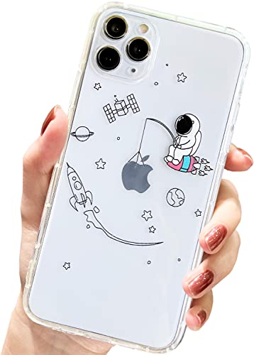 AMART für iPhone 11 Pro Hülle,Durchsichtig HandyHülle mit Astronaut Planet Stern Muster Hülle Transparent Klar Ultra Dünn Weich Silikon Stoßfeste mit Motiv Schutzhülle für iPhone 11 Pro(Fishing) von AMART