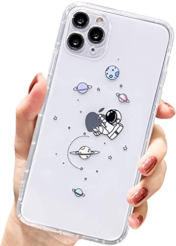 AMART für iPhone 11 Pro Max Hülle,Durchsichtig HandyHülle mit Astronaut Planet Stern Muster Transparent Klar Ultra Dünn Weich Silikon Stoßfeste mit Motiv Schutzhülle für iPhone 11 Pro Max(Embrace) von AMART