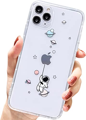 AMART für iPhone 11 Pro Max Hülle,Durchsichtig HandyHülle mit Astronaut Planet Stern Muster Transparent Klar Ultra Dünn Weich Silikon Stoßfeste mit Motiv Schutzhülle für iPhone 11 Pro Max(Travel) von AMART