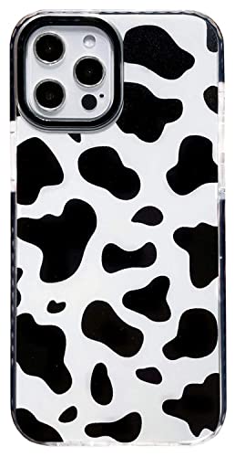AMART für iPhone 12 Pro Max Hülle Kuh Muster, Kuh Drucken Design Weiche Silikon Stoßfest Schutzhülle Cover Schwarz Ultra Dünn HandyHülle für iPhone 12 Pro Max mit Motiv 6,7 Zoll von AMART