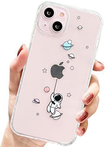 AMART für iPhone 13 Hülle,Durchsichtig HandyHülle mit Astronaut Planet Stern Muster Hülle Transparent Klar Ultra Dünn Weich Silikon Stoßfeste mit Motiv Schutzhülle für iPhone 13(Travel Astronaut) von AMART