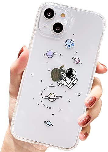 AMART für iPhone 13 Mini Hülle,Durchsichtig HandyHülle mit Astronaut Planet Stern Muster Hülle Transparent Klar Ultra Dünn Weich Silikon Stoßfeste mit Motiv Schutzhülle für iPhone 13 Mini(Embrace) von AMART