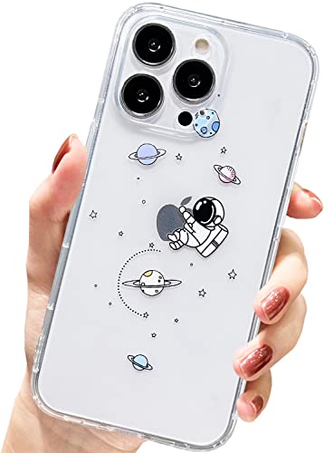 AMART für iPhone 13 Pro Hülle,Durchsichtig HandyHülle mit Astronaut Planet Stern Muster Hülle Transparent Klar Silikon Ultra Dünn Weich TPU Motiv Stoßfeste Schutzhülle für iPhone 13 Pro(Embrace) von AMART