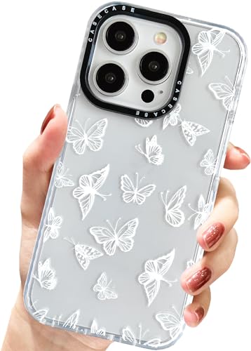 AMART für iPhone 13 Pro Hülle,Durchsichtig mit Weiß Schmetterling Motiv Design HandyHülle Frauen Mädchen Weiche TPU Silikon Stoßfest Schutzhülle für 13 Pro(6.1 Zoll 2021) von AMART