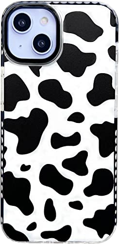 AMART für iPhone 14 Plus Hülle Kuh Muster,Durchsichtig mit Kuh Drucken Aesthetic Motiv Weiche Silikon Stoßfest Schutzhülle Cover Schwarz HandyHülle für iPhone 14 Plus (6,7zoll) NUR von AMART