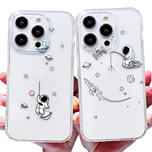 AMART für iPhone 14 Pro Max Hülle,2Pack Durchsichtig HandyHülle mit Astronaut Planet Stern Muster Transparent Ultra Dünn Weich Silikon Stoßfeste mit Motiv Schutzhülle für iPhone 14 Pro Max(6,7") NUR AMART für iPhone 14 Pro Max Hülle,2Pack Durchsichtig HandyHülle mit Astronaut Planet Stern Muster Transparent Ultra Dünn Weich Silikon Stoßfeste mit Motiv Schutzhülle für iPhone 14 Pro Max(6,7") NUR von AMART