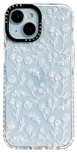 AMART für iPhone 15 Hülle Blumen,Durchsichtig mit Süß Weiß Blumen Muster HandyHülle für Frauen Mädchen Weiche Silikon Stoßfest Schutzhülle mit Motiv für iPhone 15 von AMART