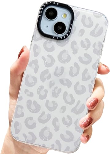 AMART für iPhone 15 Plus Hülle,Durchsichtig HandyHülle mit Grau Weiß Leoparden Muster Hülle Frauen Mädchen Süß Weich Silikon Stoßfeste Schutzhülle für iPhone 15 Plus(6.7 Zoll) von AMART