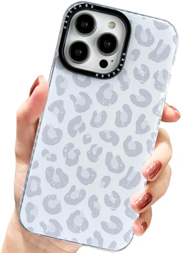 AMART für iPhone 15 Pro Max Hülle,Durchsichtig HandyHülle mit Grau Weiß Leoparden Muster Hülle Frauen Mädchen Süß Weich Silikon Stoßfeste Schutzhülle für iPhone 15 Pro Max(6.7 Zoll) von AMART