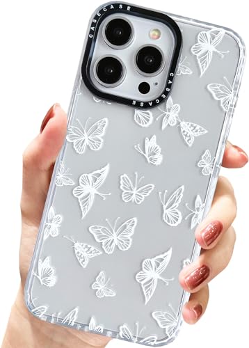 AMART für iPhone 15 Pro Max Hülle,Durchsichtig mit Weiß Schmetterling Motiv Design HandyHülle Frauen Mädchen Weiche TPU Silikon Stoßfest Schutzhülle für iPhone 15 Pro Max(6.7 Zoll 2023) von AMART