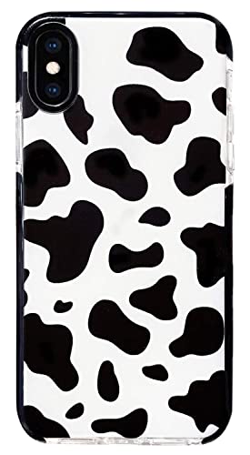 AMART für iPhone X/iPhone XS Hülle Kuh Muster,Durchsichtig Klar mit Kuhflecken Motiv HandyHülle Weiche Silikon Stoßfest Frauen Mädchen Schwarz Schutzhülle für iPhone X/XS(5.8 Zoll) von AMART