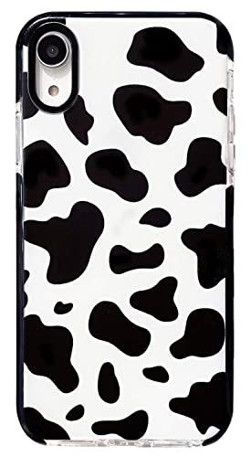 AMART für iPhone XR Hülle Kuh Muster,Durchsichtig Klar mit Kuhflecken Aesthetic Motiv HandyHülle Süß Weiche Silikon Stoßfest Männer Frauen Mädchen Schwarz Schutzhülle für iPhone XR(6.1 Zoll) von AMART