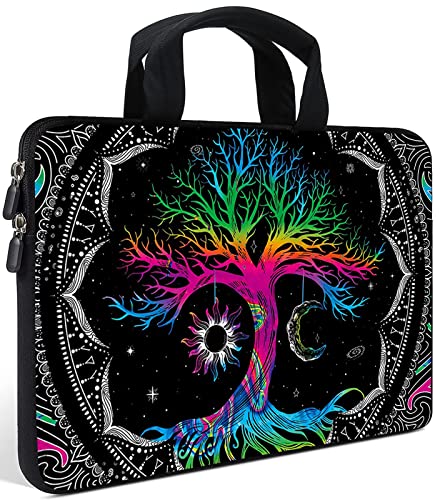 AMARY Laptop-Tasche für 35,6 - 39,6 cm (14 - 15,4 - 15,4 - 15,6 Zoll) Notebooks, Neopren, weiche Tragetasche für Dell, Lenovo, Toshiba, HP, Chromebook, (Bunter Baum) von AMARY