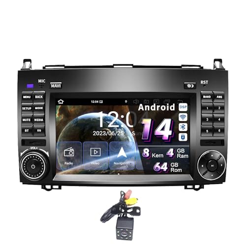 Amaseaudio Real Android 13 Autoradio, Drahtloses Carplay Android Auto, DSP+, Eingebauter DVD-Player, 2 Din Kompatibel mit Benz W169 W245 W906, 7" Touchscreen, WiFi Bluetooth 5.0/Rückfahrkamera von AMASE AUDIO