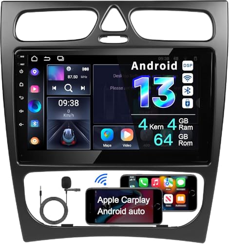 Amaseaudio Ultra dünn Android 13 Autoradio, Drahtloses Carplay Android Auto, DSP+, Kompatibel mit Benz W168 W203 W209, 9" Touchscreen, Unterstützung WiFi Bluetooth 5.0/Rückfahrkamera Amaseaudio Ultra dünn Android 13 Autoradio, Drahtloses Carplay Android Auto, DSP+, Kompatibel mit Benz W168 W203 W209, 9" Touchscreen, Unterstützung WiFi Bluetooth 5.0/Rückfahrkamera von AMASE AUDIO