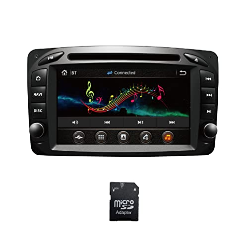 Amaseaudio Wince Autoradio, 2 Din, Kompatibel mit Benz W168 W203 W209, 7" Touchscreen, Eingebauter DVD-Player, Unterstützung GPS Navigation(inklusive SD-Karte mit Karte), USB Port von AMASE AUDIO