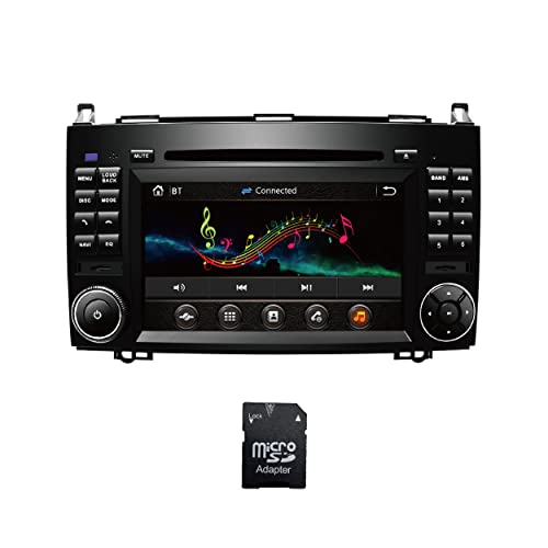 Amaseaudio Wince Autoradio, 2 Din, Kompatibel mit Benz W169 W245 W906, 7" Touchscreen, Eingebauter DVD-Player, Unterstützung GPS Navigation(inklusive SD-Karte mit Karte), USB Port von AMASE AUDIO