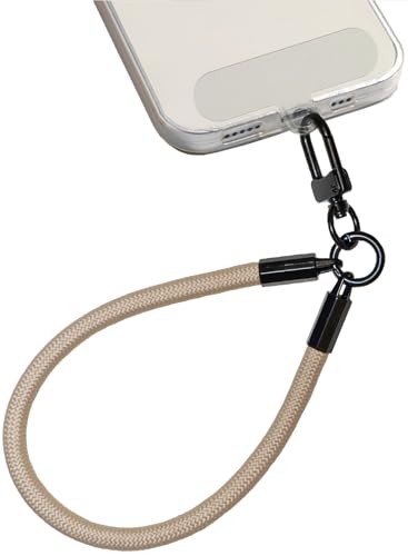 AMAYO - Handykette Universal, Handyanhänger, Handy Perlen Schlüsselband, Handschlaufe, Handygurt, Armband, Handyband, kompatibel mit jedem Handy, Smartphone und Handy Hülle (Beige Handgelenk) von AMAYO
