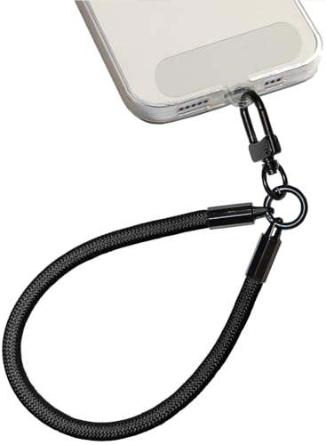 AMAYO - Handykette Universal, Handyanhänger, Handy Perlen Schlüsselband, Handschlaufe, Handygurt, Armband, Handyband, kompatibel mit jedem Handy, Smartphone und Handy Hülle (Schwarz Handgelenk) von AMAYO