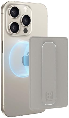 AMAYO - Magnetisch Handy Wallet Kartenhalter für MagSafe Wallet mit Fingerhalter - Kartenetui Telefon-Geldbörse Fingerhalterung Halter Ständer Griff - Halterung für iPhone Zubehör Hülle Case (Grey) von AMAYO