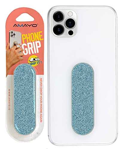 Amayo Grip - Das Original! Smartphone Fingerhalter - Handy Fingerhalterung Phone Grip Handy Halter Ständer Griff - Handy Halterung Handy Ring (Pearl Serie - Blau) von AMAYO