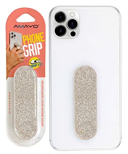 Amayo Grip - Das Original! Smartphone Fingerhalter - Handy Fingerhalterung Phone Grip Handy Halter Ständer Griff - Handy Halterung Handy Ring (Pearl Serie - Gold) von AMAYO