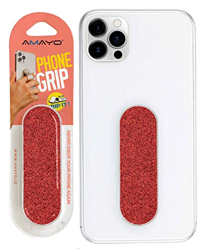 Amayo Grip - Das Original! Smartphone Fingerhalter - Handy Fingerhalterung Phone Grip Handy Halter Ständer Griff - Handy Halterung Handy Ring (Pearl Serie - Rot) von AMAYO