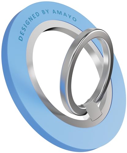 Amayo - Handy Ring Halterung für Magsafe, Handy Fingerhalter Griff Magnet Fingerhalterung Smartphone Ringhalterung Ständer für iPhone Serie 15 Pro Max, 14, 13, 12 Zubehör für Magsafe (Blau) von AMAYO