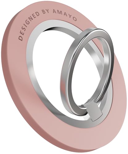 Amayo - Handy Ring Halterung für Magsafe, Handy Fingerhalter Griff Magnet Fingerhalterung Smartphone Ringhalterung Ständer für iPhone Serie 15 Pro Max, 14, 13, 12 Zubehör für Magsafe (Pink) von AMAYO