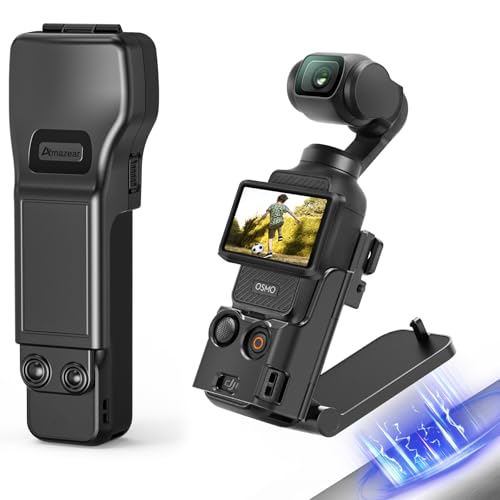 AMAZEAR Magnetische Halterung und Gimbal Linsen-Schutzabdeckung Kombi für DJI Osmo Pocket 3, Verbesserte Pocket3 Zubehör, Superstarker Magnet-Saug-Halter mit Perfekter Passform von AMAZEAR