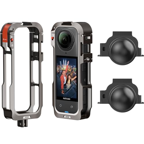 Amazear Metall-Schutzgehäuse für Insta360 X5 Zubehör, Insta360 X5 Multifunktions-Gestell, robuster Aluminiumrahmen mit Schnellverschluss, Verschiedene Erweiterungsbefestigungen. von AMAZEAR