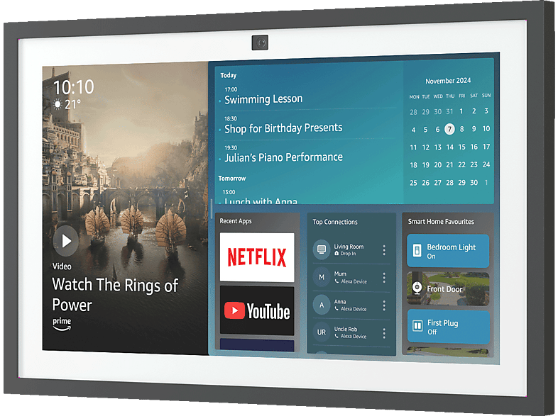 AMAZON Echo Show 15 (2024) mit integriertem Fire TV und Alexa-Sprachfernbedienung Smart-Display, Schwarz von AMAZON
