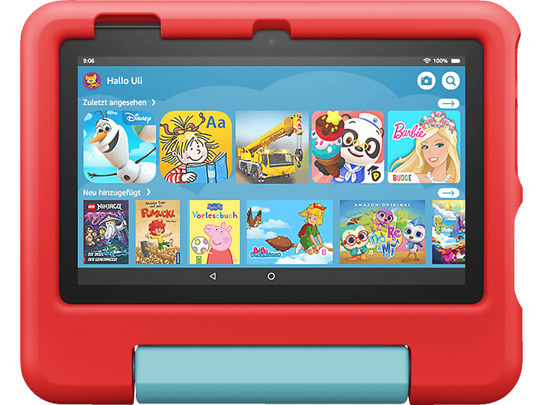 AMAZON Fire 7 Kids (2022), Tablet, 16 GB, Zoll, Schwarz, Rot von AMAZON