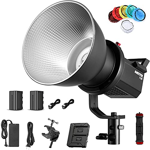 AMBITFUL FL80 Bowens Mount COB LED-Videoleuchte 80W 5600K Tageslicht CRI96 + 5 Vorprogrammierte TLCI 95+ Beleuchtung mit 2X NP970-Batterie Geeignet für Außenaufnahmen von AMBITFUL