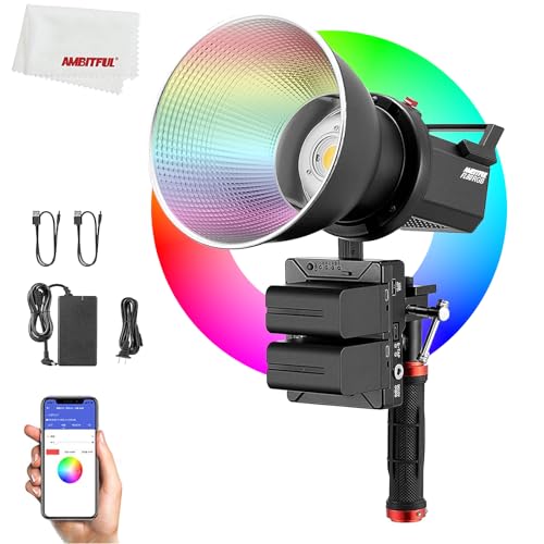 AMBITFUL FL80 RGB FL80RGB LED Videoleuchte 80W 2800K-10000K Outdoor Fotografie Tageslicht Beleuchtung Helligkeit einstellen Bowens Mount Support APP von AMBITFUL