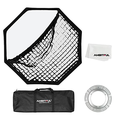 AMBITFUL FW95/37.4in Softbox Octagon Honeycomb Grid Bowens softbox, with Honeycomb Grid + Carrying Bag, for Bowens Mount lamp (95cm) von AMBITFUL