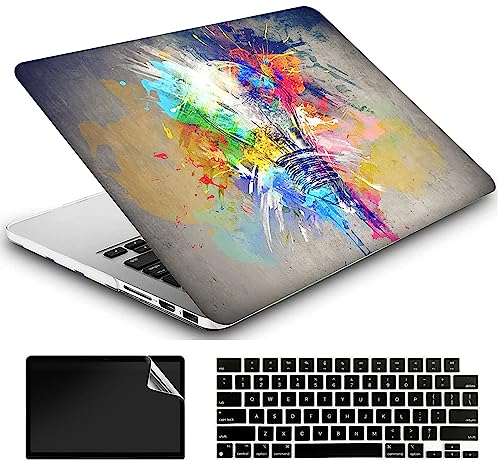 AMCJJ Kompatibel mit MacBook Air 15 Zoll Hülle 2023 A2941 M2 Chip,Schutzhülle Cover & EU Tastaturschutz & Displayschutz,Bunte Glühbirne von AMCJJ