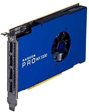 AMD Radeon Pro WX 5100 8GB GDDR5 Grafikkarte - 1792 Cores, 256-bit, 160 GB/s, PCIe® 3.0 x16, Low and High Profile Bracket, 4x DP auf DP Adapter (erneuert) von AMD