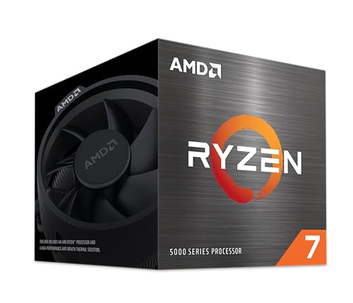 AMD Ryzen 7 5700 Prozessor (8 Kerne/16 Threads, 65W TDP, AM4 Sockel, Cache 20MB, Bis zu 4.6 GHz Frequenz Boost, Wraith Spire Kühler) von AMD