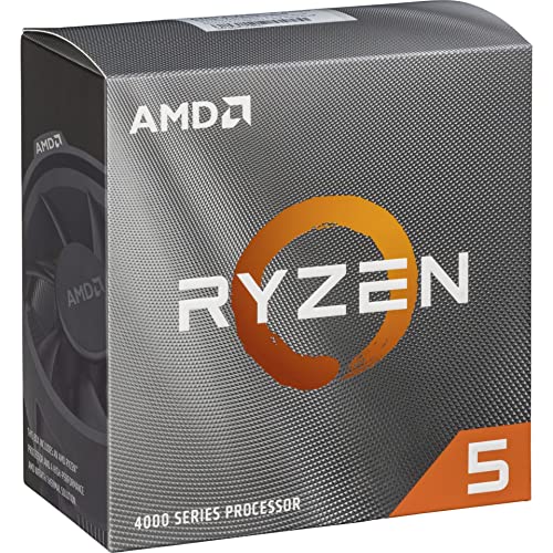 AMD Ryzen 5 4500 Prozessor (Basistakt: 3.6GHz, Max. Leistungstakt: bis zu 4.1GHz, 6 Kerne, L3-Cache 8MB, Socket AM4) 100-100000644BOX Schwarz von AMD