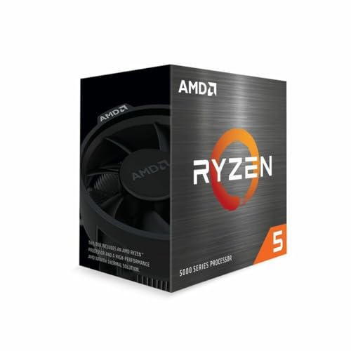 AMD Ryzen 5 5600 Prozessor (Basistakt: 3.5GHz, Max. Leistungstakt: bis zu 4.4GHz, 6 Kerne, L3-Cache 32MB, Socket AM4) 100-100000927BOX, Schwarz von AMD