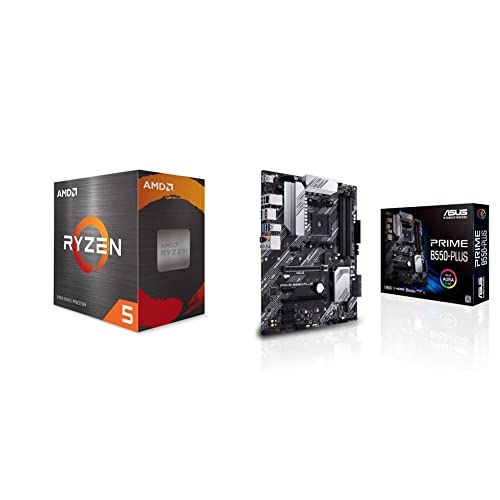 AMD Ryzen 5 5600X Box, Large + ASUS Prime B550-Plus Gaming Mainboard Sockel AM4 von AMD