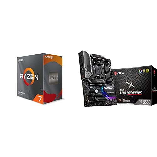 AMD Ryzen 5 5700X Prozessor (Basistakt: 3.4GHz, Max. Leistungstakt: bis zu 4.6GHz) 100-100000926WOF, Schwarz & MSI MAG B550 Tomahawk AMD AM4 DDR4 M.2 USB 3.2 Gen Gaming Motherboard von AMD